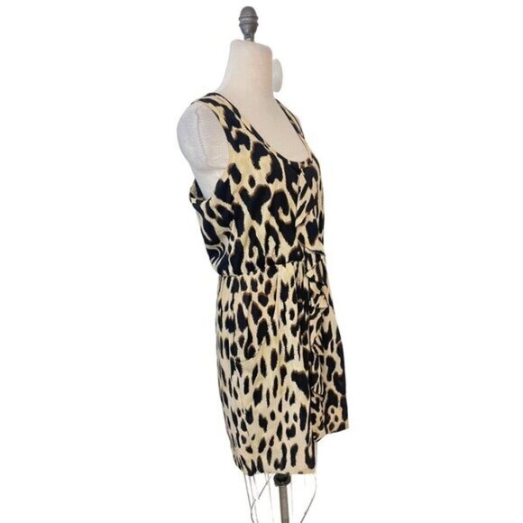 Calvin Klein Leopard Print Ruffle Dress 10 12 - Picture 3 of 5